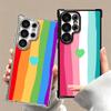 Regenbogen-Gradient-Liebesdesign Beschichtetes Handyhülle Für Samsung Galaxy S24 S25 FE S26 Edge S23 Ultra S22 S21 Plus S20 Sturzfest Aira