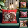 BBrown BearR And Cony Cushion Cover Natural Linen Pillow Case DoubleSided Print Decorative Sofa Pillowcase Home Decor Gift