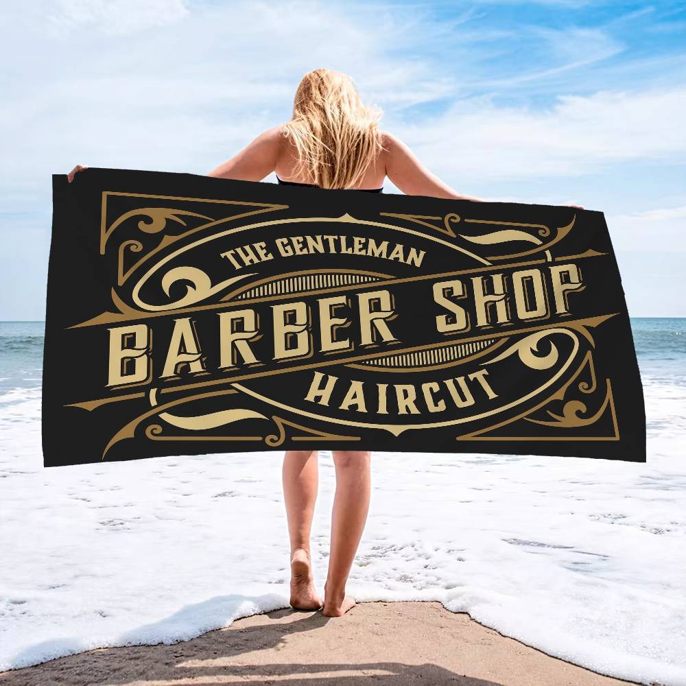 Vintage Sign Expert Barber Shop Big Microfiber Beach Towels Quick Dry Towel Sand Towels Pool Towel for Travel Swim Pool Yoga