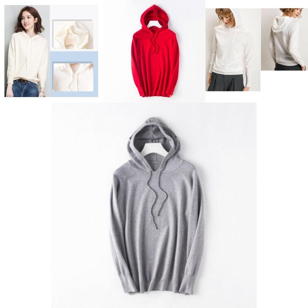 Locker gestrickter Damen-Hoodie aus weichem Kaschmir für kuscheligen Komfort