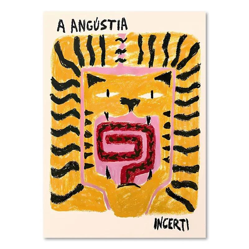 Buntes Abstraktes Poster Tiger Leopard Schlange Tropischer Dschungel Leinwandbild und Drucke Wandkunst Bilder Wohnzimmer Dekoration
