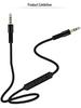 3.5mm Male-to-Male Audio Recording Cable with Microphone and In-Line Volume Control