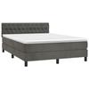 3141486 vidaXL Divan Bed and Mattress Dark Grey 140x200cm Velvet