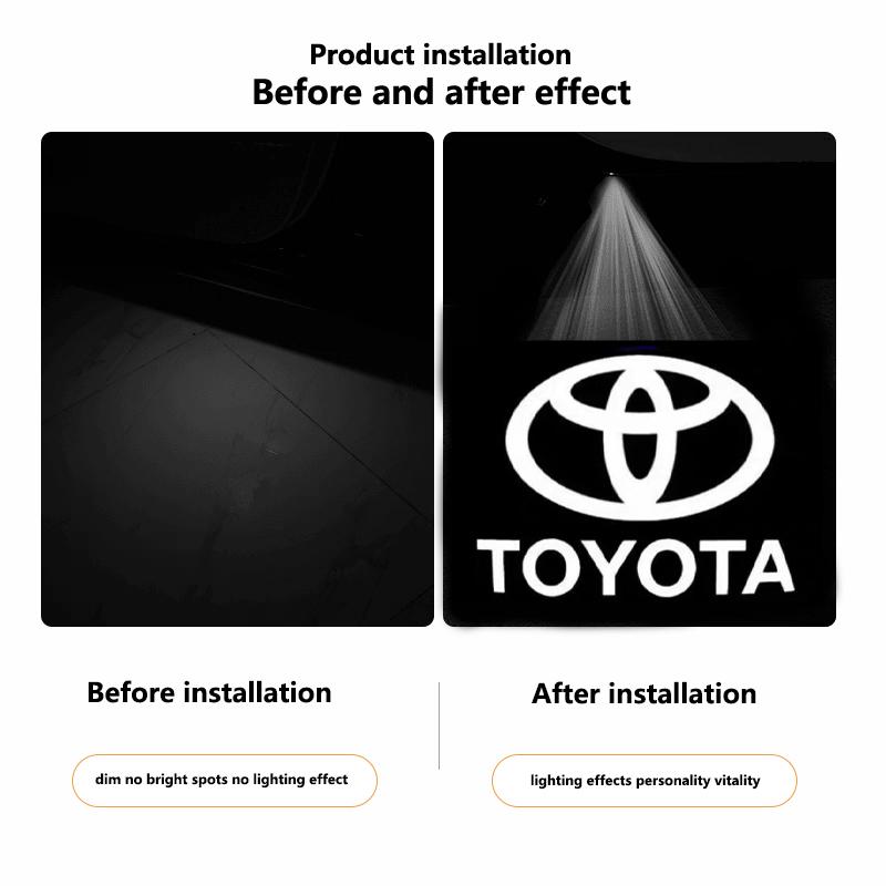 2Pcs LED Car Door Welcome Light For Toyota Corolla Yaris Aygo Prius Camry Avensis TRD 4Runner Rav4 GR CHR Crown AVALON Alphard