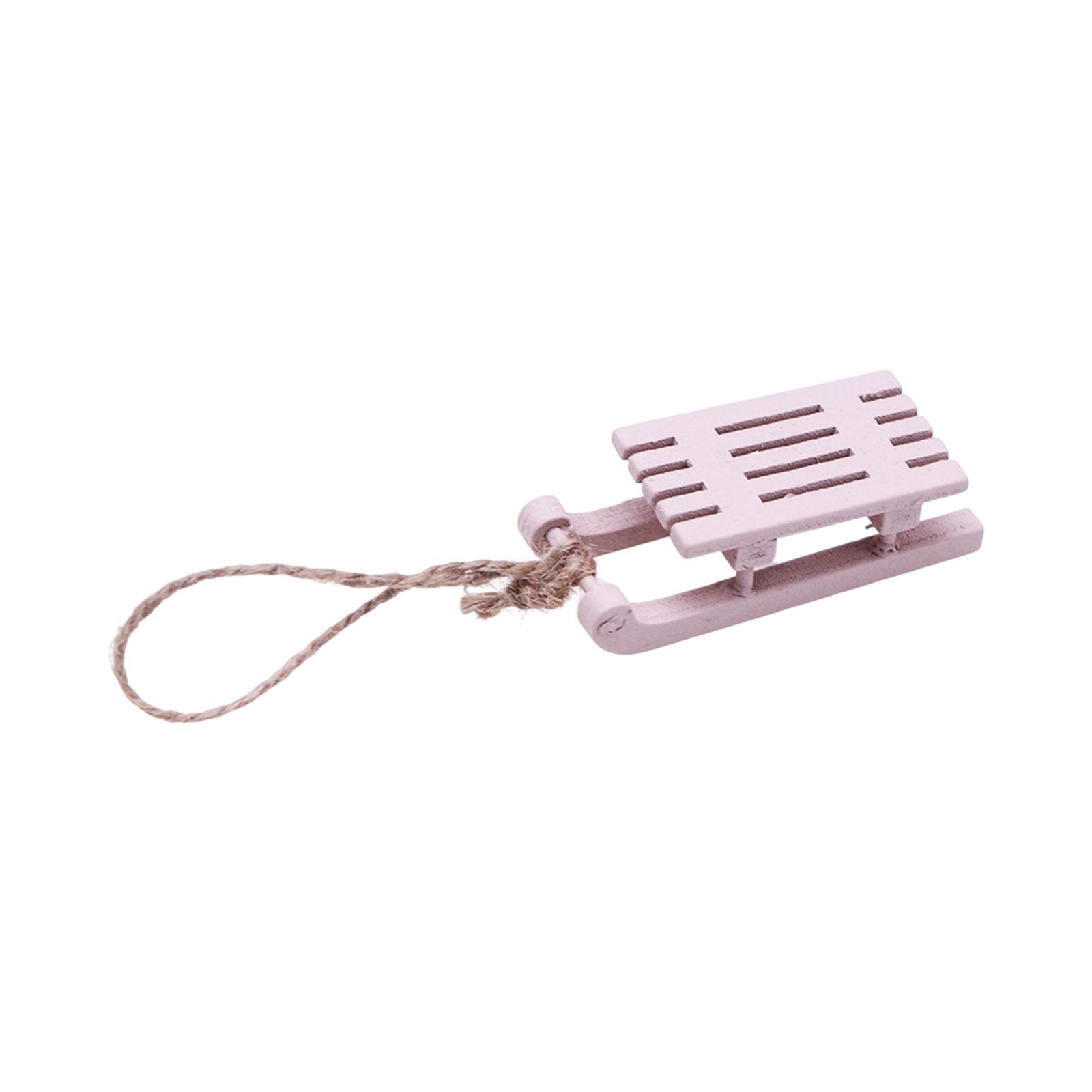 

1/12 Dollhouse Miniature Sled Miniature Dollhouse Decoration Accessories for Yard Desktop Lawn Decoration рожевий