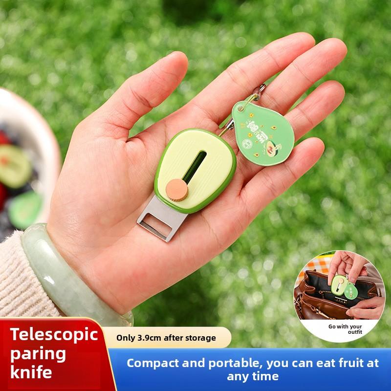 Portable Avocado Peeler, Stainless Steel Retractable Fruit Peeler, Mini Pocket Peeler for Travel, Kitchen Gadgets