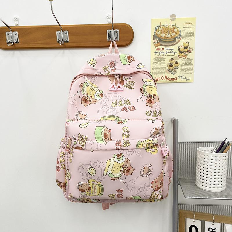 New travel high-value small backpack cute graffiti girl play backpack