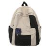Japanischer Retro Mori Canvas Rucksack Schultasche für Damen Damen Ins Kontrastfarbe Anhänger Nische Freizeit Studentenrucksack