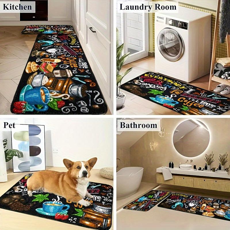 1PC Marine Ecosystem Kitchen Rug Non-Slip Door Mat Pop Design Bathroom Rug Bath Mat Carpet for Home Sink Laundry Decor