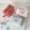 High Beauty Cherry Checkered Makeup Bag Students Large Stationery Bag Pencil Case Portable Travel Organizer Bags Toiletry Bag