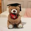 28cm Cartoon 2026 New Graduation Bear Plush Doll Dress Bouquet Doc Cap Ribbon Bear Animal Stuffed Toy Home Decor Gift For Kids