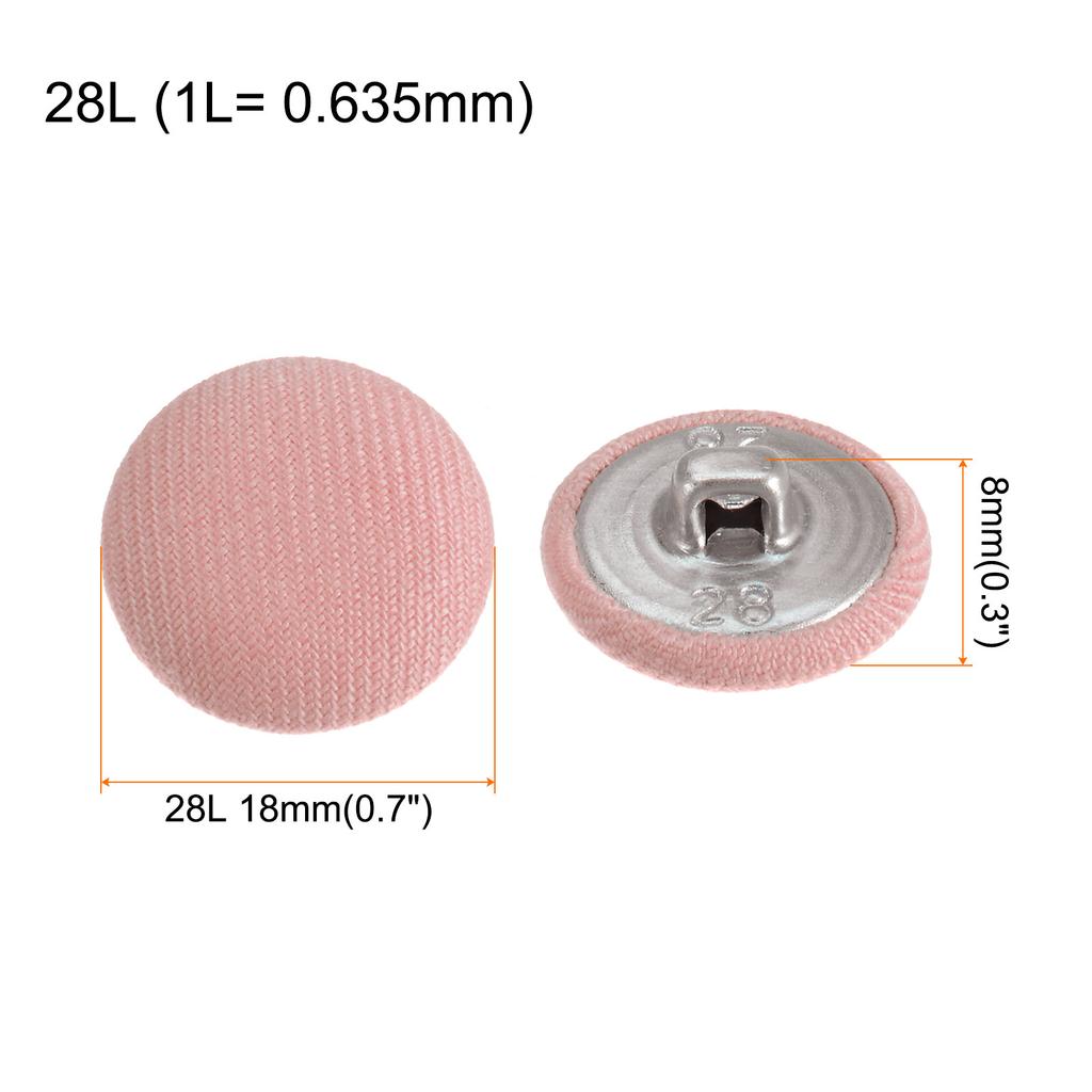 10pcs Fabric Cloth Covered Button 18mm Metal Round Sewing Buttons, Red/Caramel/Pink/Blue/Deep Blue