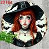 Halloween Metal Tin Sign Vintage Witch Bats Moon Decor