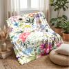 Vibrant Floral Pattern Theme Blanket Lightweight Warm Flannel Blanket Decorative Throw Blanket for Home Decoration