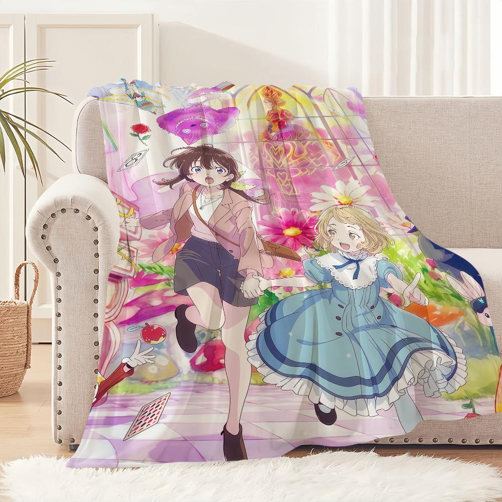 anime cartoon cute d-Dive in w-Wonderland Flannel warm soft plush blanket sofa living room hogar office bedroom travel gift home