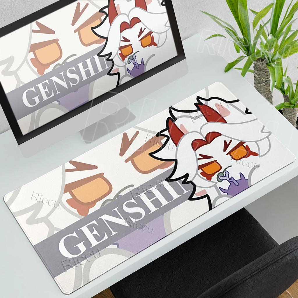 Mouse Pads Extended Genshin Impact Aesthetics Minimalist Gamer Accessories Computer Keyboard Mat Nonslip Rubber Pad Lockedge Rug