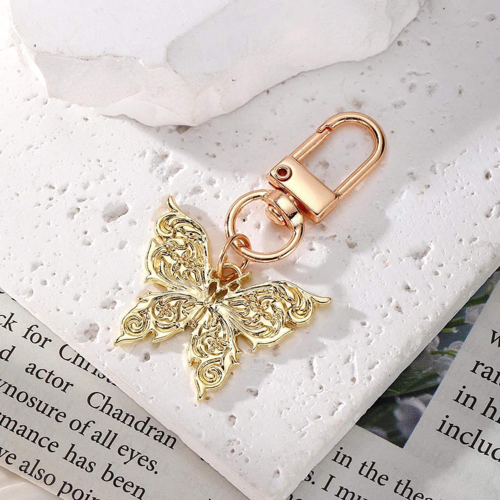 Elegant Resin Butterfly Keychain Alloy Key Holder Unique Keyring Bag Pendant Fashion Accessory for Women and Girls