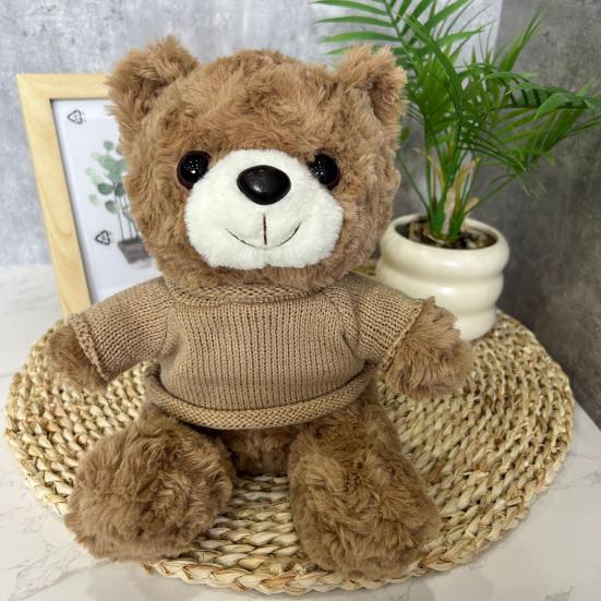 Teddy Bear Plush Toy with Hoodie Soft Stuffed Animal for Christmas Gift Cartoon Huggable Plush Doll for Kids