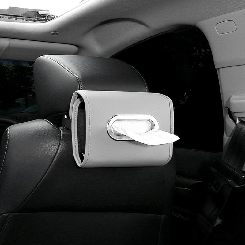 Porta Fazzoletti per Auto, Copertura Scatola Fazzoletti in Pelle PU per Sedile Posteriore Auto, Perfetto per l'Organizzazione e gli Usi Quotidiani