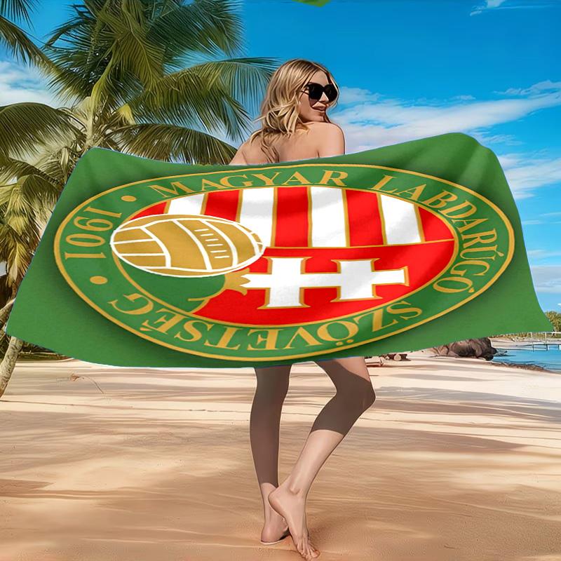 Hungarian Football Emblem Beach Towel, Quick-drying, Easy to Care for, Suitable for Both Fitness and Beach Vacations,Sports Essential