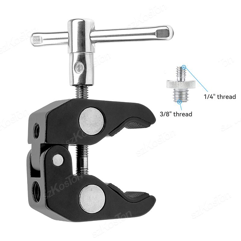 Super Clamp with 1/4 3/8 Thread for Photography Camera Monitor Plate Glass LED Light Umbrellas Shelves Cross Bars Accessories