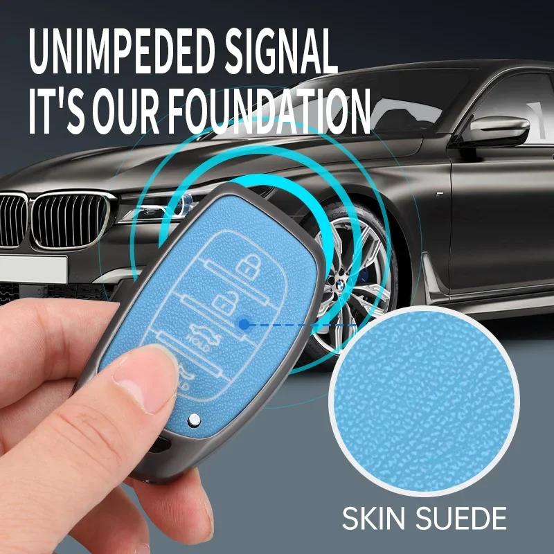 Alloy 3 4 Button Car Key Case Cover For Hyundai Avante Sonata Santa Fe    Tucson   Elantra Azera  Creta