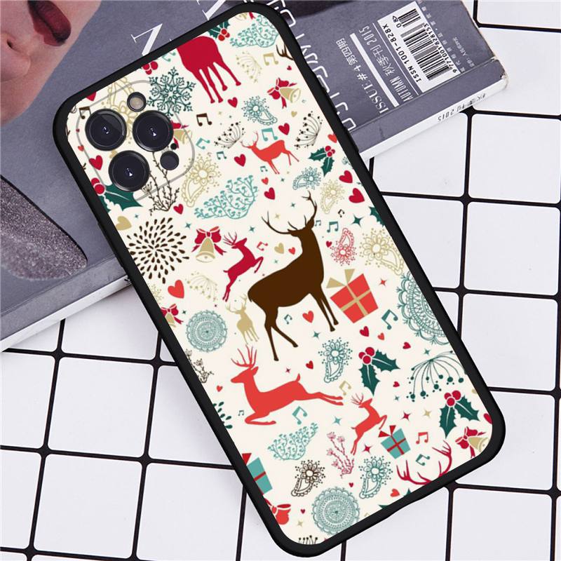 Christmas Santa Claus Elk Phone Case For iPhone 14 11 12 13 Mini Pro Max 8 7 6 6S Plus X SE 2020 XR XS Funda Case