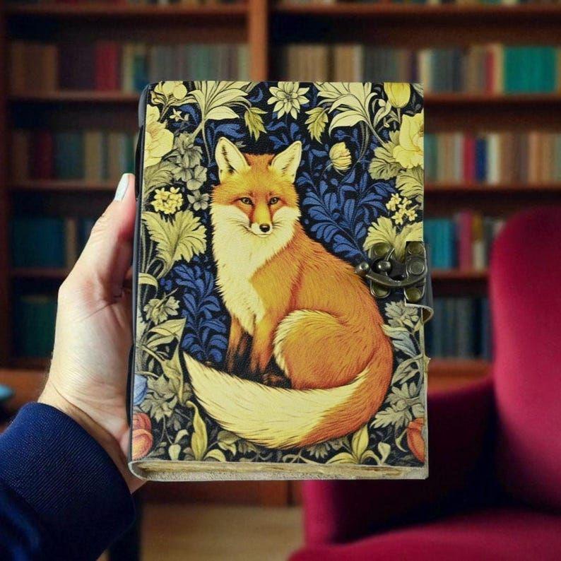 

Vintage Grimoire Diary | Deckle Paper Book of Shadows | Handmade Wiccan Gift | C-Lock Bound 7 x 5 in