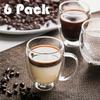 2/4/6 Stück 350 ml Doppelwandiges Glas Kaffeetasse mit Henkel Transparentes Glas Cappuccino-Tasse Kaffee Milch Tee Saft Teetasse Sake-Tassen