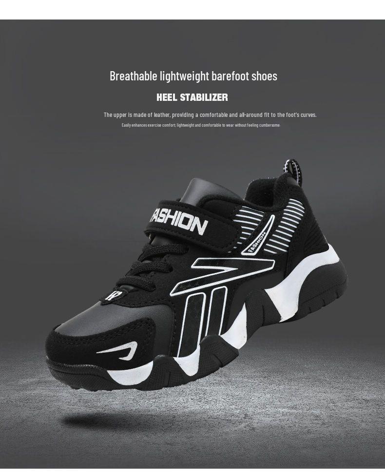 Children's Waterproof Leather Running Shoes for Boys - Autumn/Winter Casual Sneakers for Primary School Students