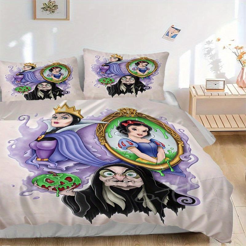 

3pcs The Evil Queen Witch and Snow White Quilt Cover Set - Soft and Cozy Bedroom, Guest Room and Dorm Decorative Bedding 3-Piece Set 1 Quilt Cove 135x200cm