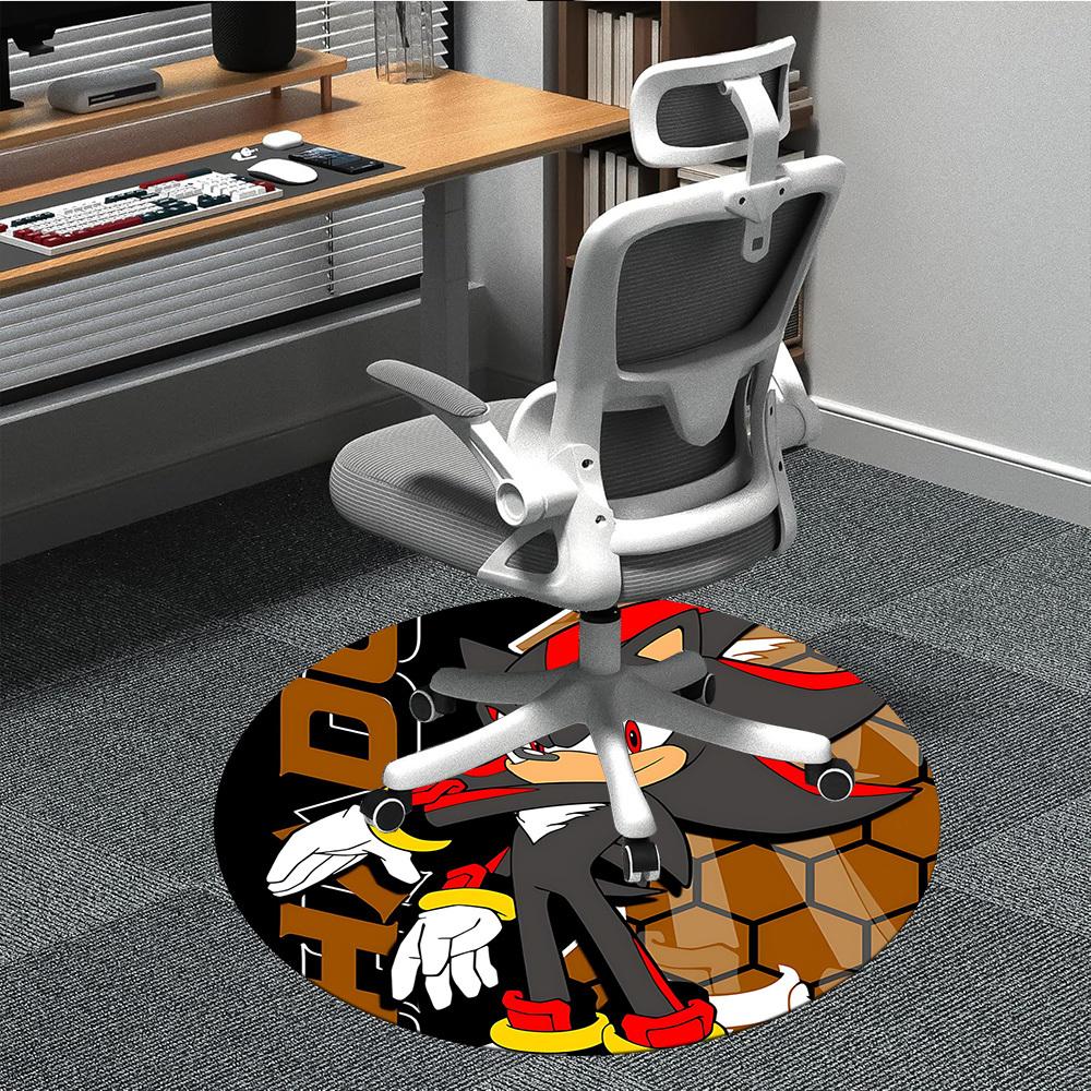 1pc Shadow Sonic Office Round Area Rug, Under Office Chairs Bedroom Living Room Home Decor a1022348