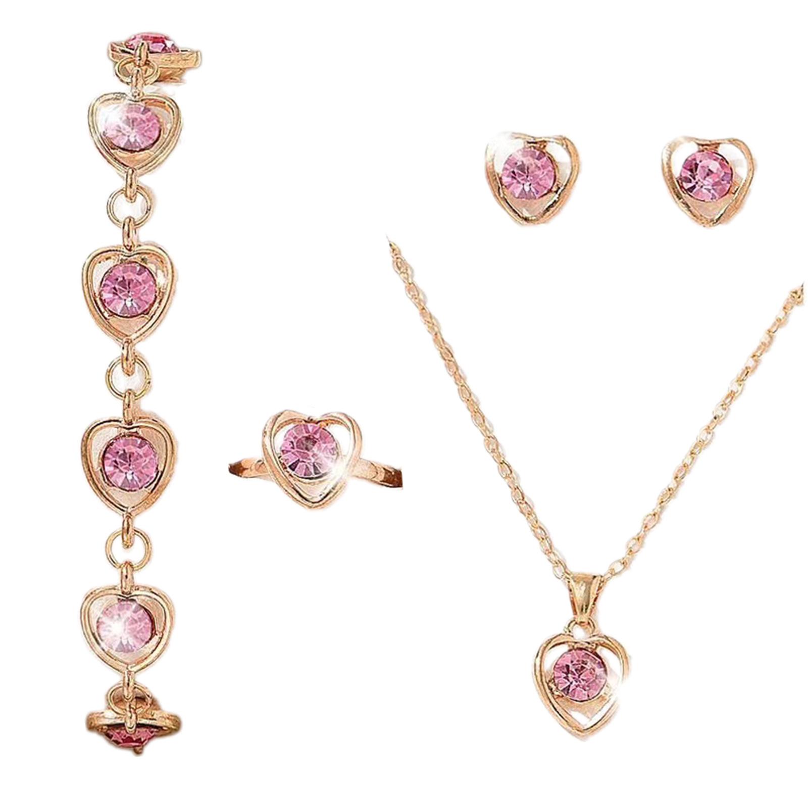 

Серьги-капли в форме сердца, браслет-цепочка с кристаллами, элегантное ожерелье с подвеской в виде сердца, ювелирные изделия с текстурой из сплава, подходят для женщин