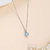 FANCIME Platinum Necklace for Blue November Single Perfect for White and Other Special Gift Wrapping Women, Lab-Grown Diamond, Topaz, Birthstone,
