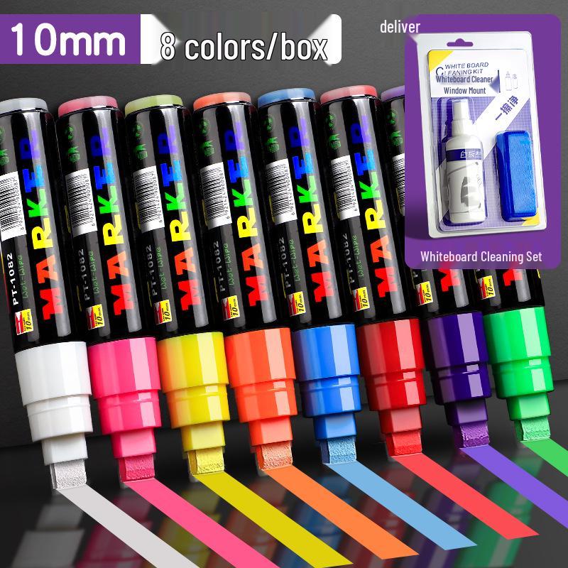 Набор светодиодных флуоресцентных маркеров-хайлайтеров и маркеров для стекла для светящихся досок
