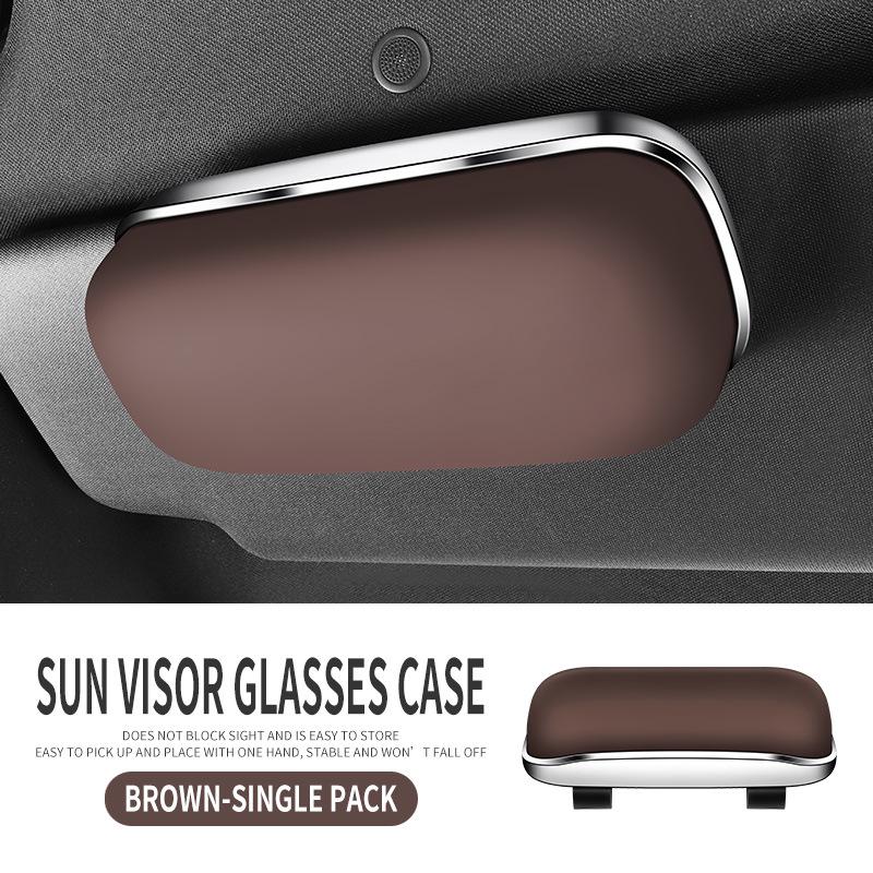 Universal Car Sun Visor Glasses Case, Non-Destructive Install, In-Car Sunglasses Holder & Receipt Clip