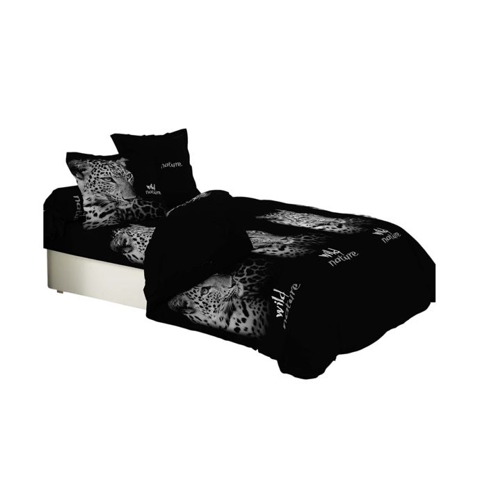 Housse De Couette - Wild Leopard - 6 Pièces - 240x260 Cm - Contemporain - Noir