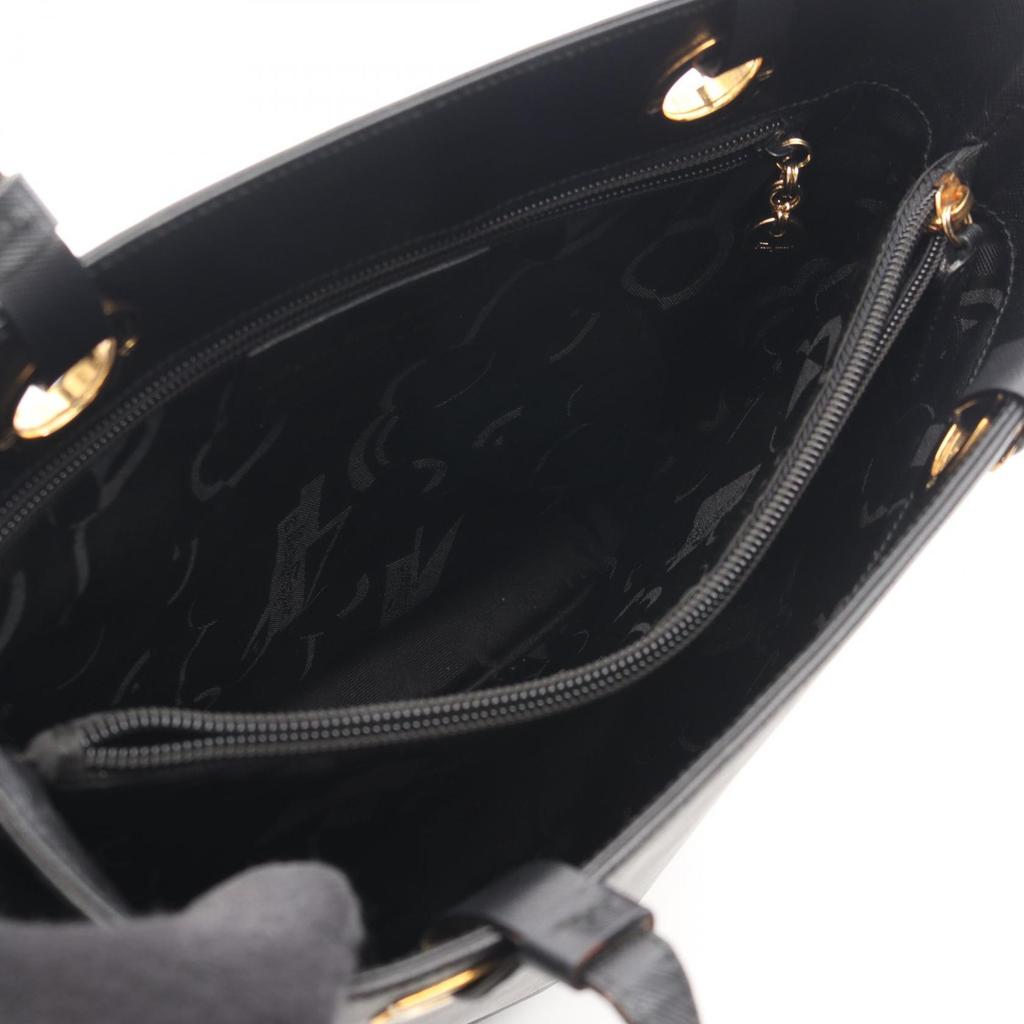 Used Salvatore Ferragamo Gancini Tote Bag leather Black Used Women