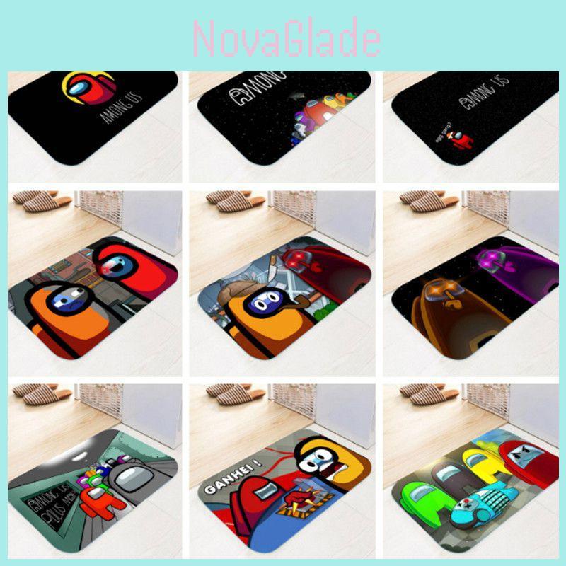Game Among Us Flannel Mat Home Bath Bathroom Nonslip Carpet Rug Floor Decor