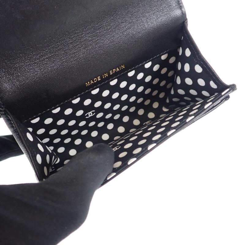 Chanel AP3813_B15723_94305 Card Case Black Lambskin Women