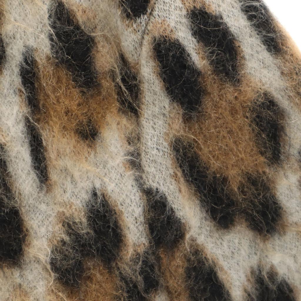 SAINT LAURENT Italian mohair blend Leopard Pattern Long sleeve sweater Women Used