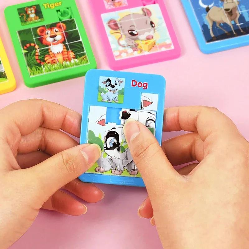 10Pcs Fun Cartoon Jigsaw Animal Puzzles Game Kids Educational Toy Birthday Party Guest Treat Gift Favors Pinata Filler Prize