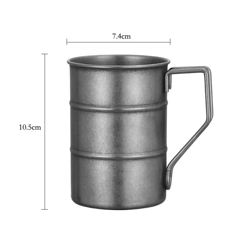 Travel Coffee Mug Retro Stainless Steel Cup Beer Mug Espresso Coffee Cups Cafe Bar Party Drinkware Camping Cup Milk Tea Mug Gift