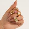 Pearl Ring Niche Design Hand Jewelry Titanium Steel Open Ring Women's Non-fading Flower Stainless Steel Ring