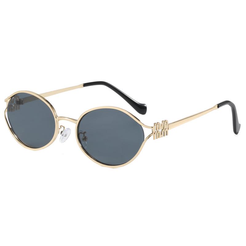 High-End 2026 European & American Women's UV Protection Oval Metal Sunglasses