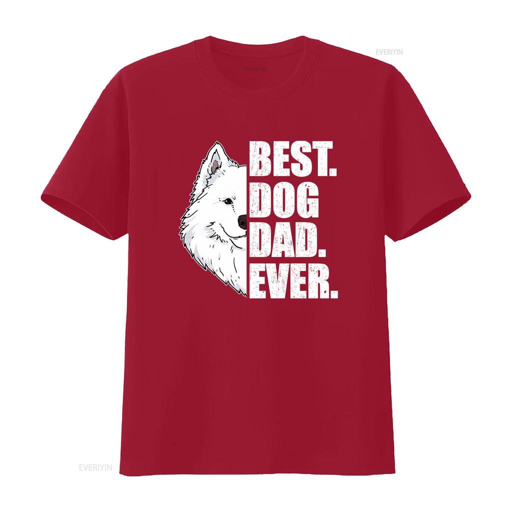 Best Dog Dad Ever Samoyed Lover Pet T Shirt for  vintage Washed Stylish graphic streetwear Versatile Top For Everyday Wear