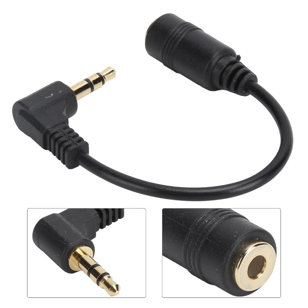 10cm 90 Degree Elbow Cable 3 Pole 3.5mm Male to Female Audio Cable for Audio Devices
