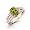 1.79 Ctw Oval Peridot 925 Sterling Silver Rose Vermeil Split Shank Women Engagement Ring
