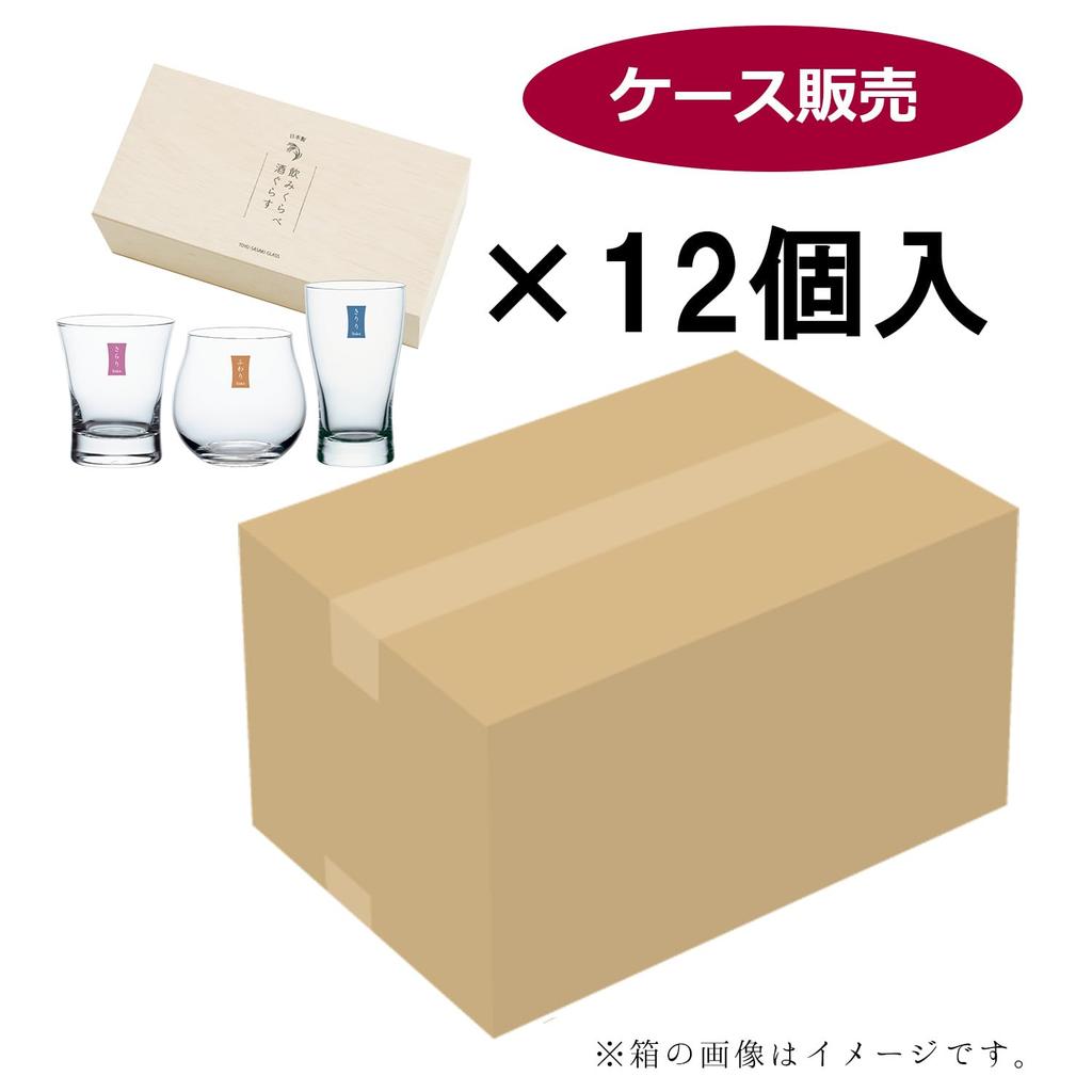 Toyo Sasaki Glass Cold Sake Glasses for Tasting and Made in Dishwasher Sake Perfect for Respect for the Aged Wooden Comparison, 12-Piece Set, Japan,