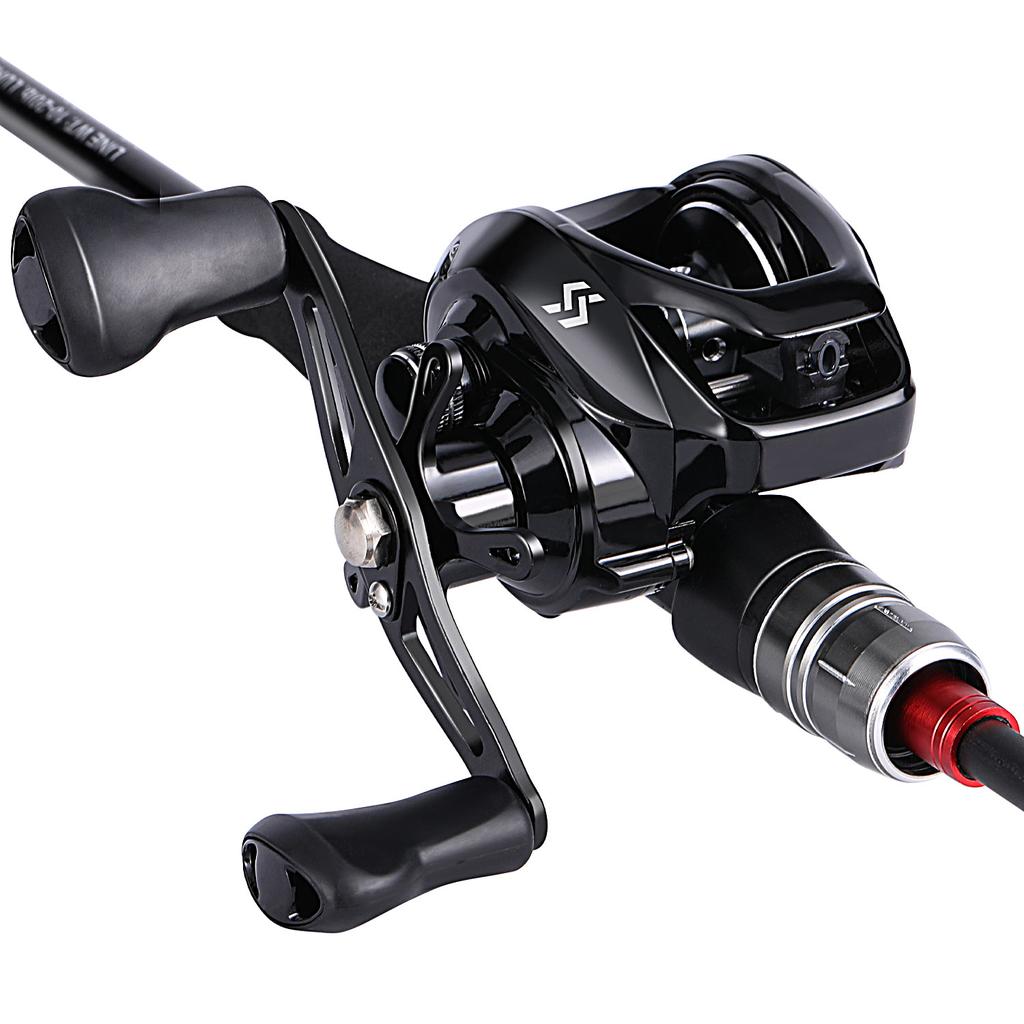 SOUGAYILANG Nový rybářský prut Baitcasting Sada rybářských navijáků 1,8 m 2,1 m 2,4 m Převodový poměr 6,3:1 Odlévací rybářský naviják 17+1BB